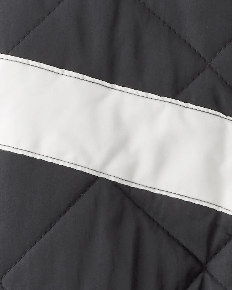 Toddler Girl Color Block Puffer Jacket - Black