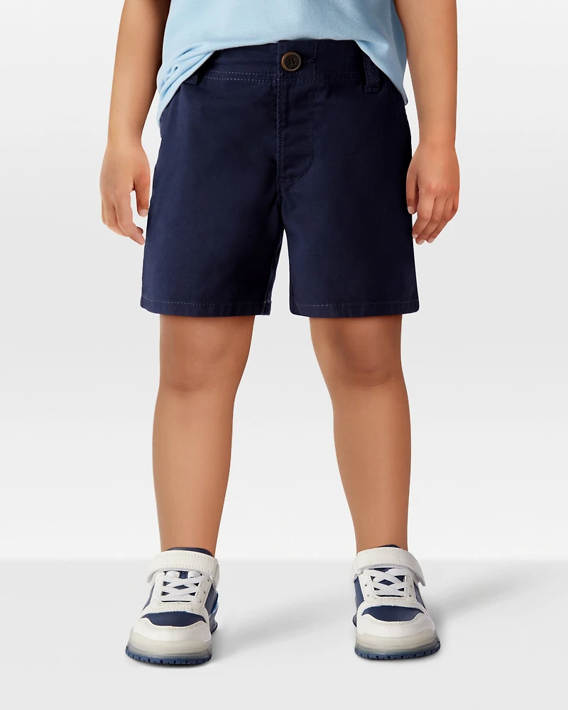 Toddler Boy 3-Pack Stretch Chino Uniform Shorts - Navy
