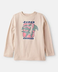 Boys Super Charged Long-Sleeve Graphic Tee - Tan