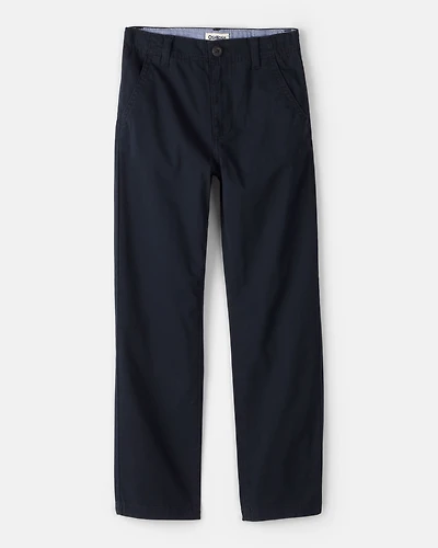 Boys Flat Front Fashion Pants - Navy