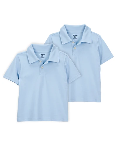 Toddler 2-Pack Pique Uniform Polo Shirts - Blue