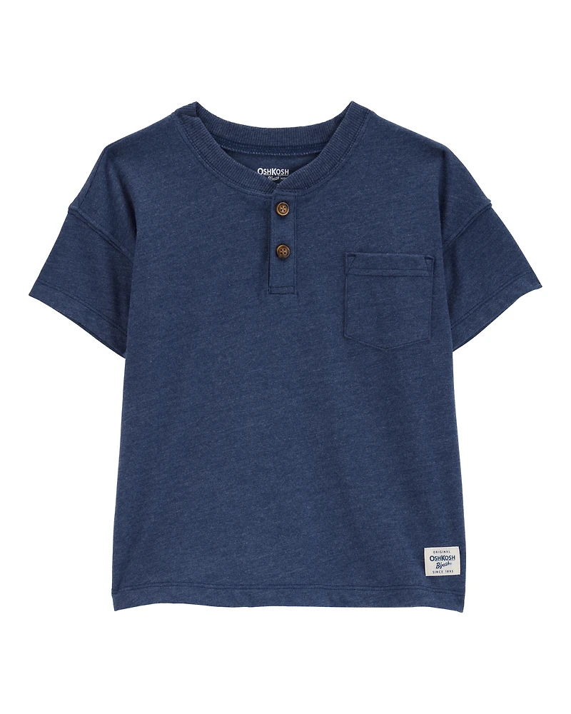 Baby Pocket Henley Tee - Navy