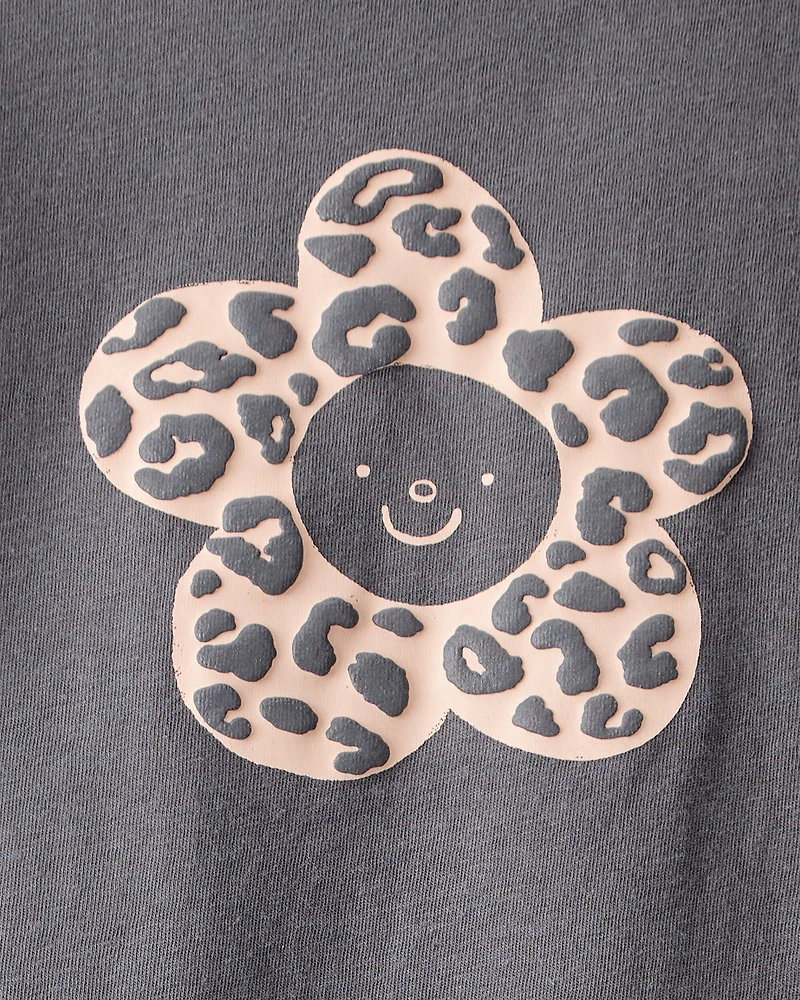 Toddler Girl Flower Long-Sleeve Graphic Tee - Grey