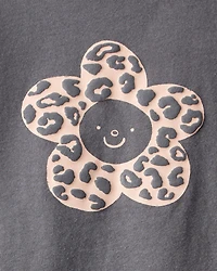 Toddler Girl Flower Long-Sleeve Graphic Tee - Grey