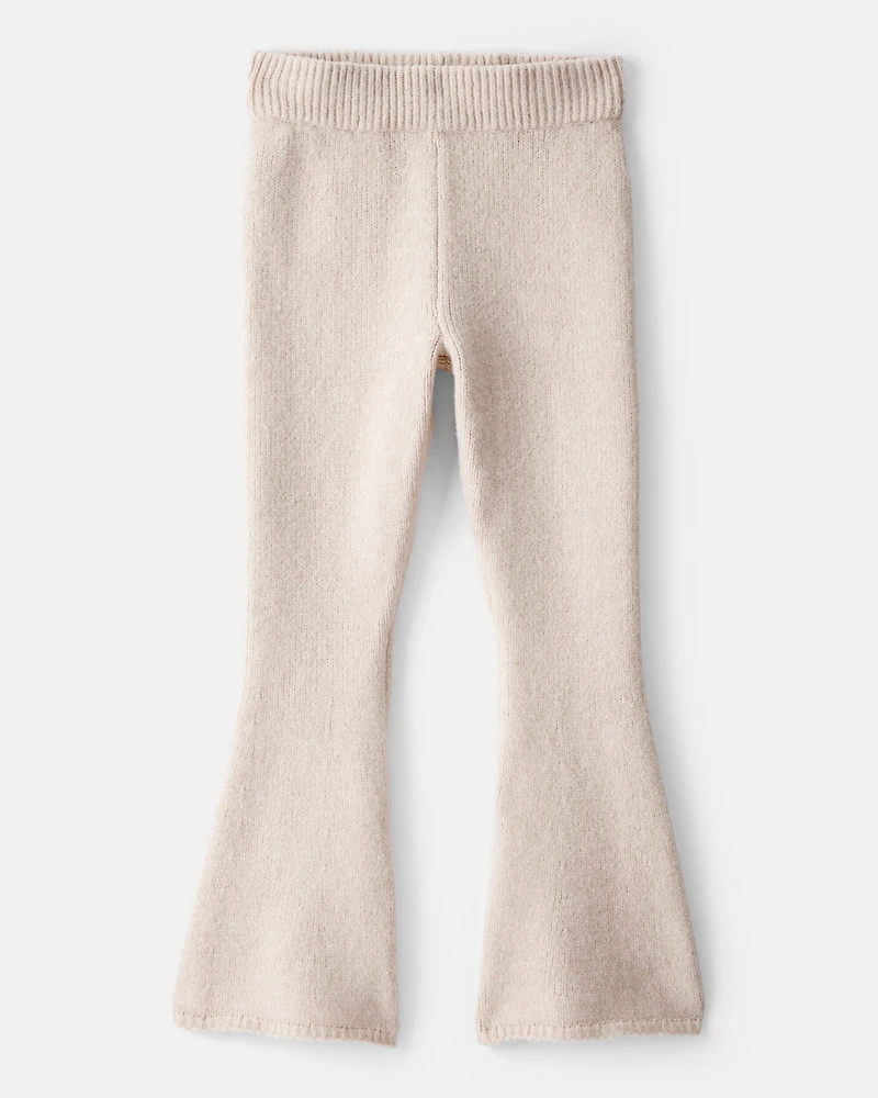 Girls Flare Sweater Pants - Ivory