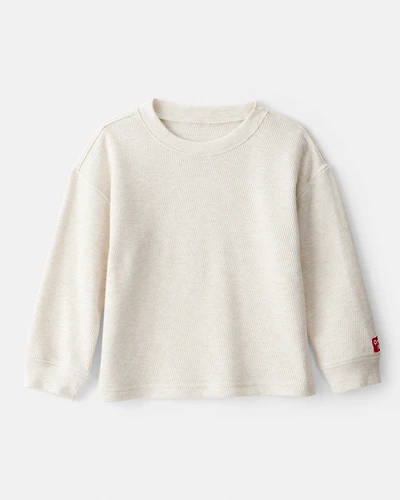 Toddler Neutral Long-Sleeve Crewneck Sweatshirt - Cream