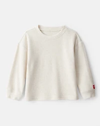 Toddler Neutral Long-Sleeve Crewneck Sweatshirt - Cream