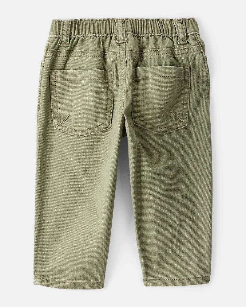 Baby Boy Tapered 100% Cotton Twill Pants