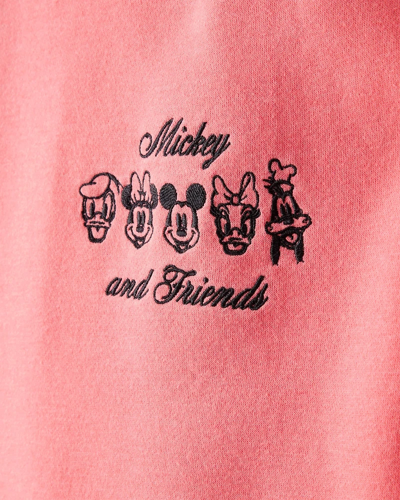Girls Disney© Mickey Mouse Long-Sleeve Pullover Sweatshirt - Pink