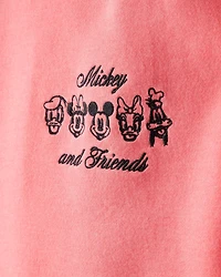 Girls Disney© Mickey Mouse Long-Sleeve Pullover Sweatshirt - Pink