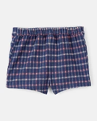 Toddler Girl Plaid Print Knit Skort - Navy/Blue