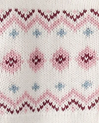 Toddler Girl Organic Cotton Fair Isle Sweater Knit