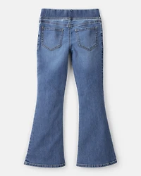 Girls Mid-Rise Denim Pull-On Bootcut Jeans - Blue