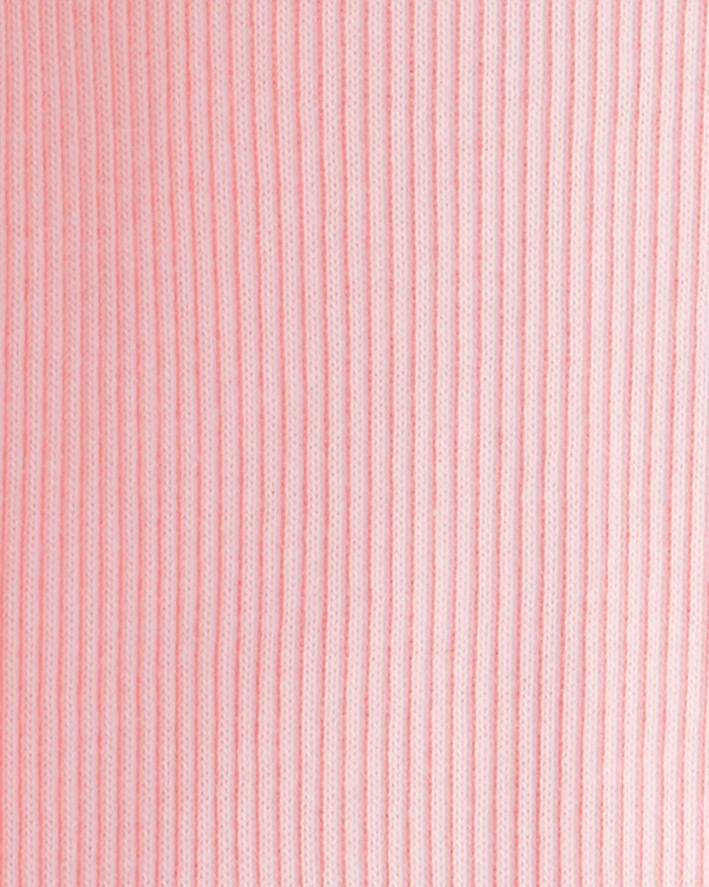 Baby Girl Cotton Long-Sleeve Henley Top - Pink
