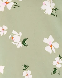 Toddler Floral Print Windbreaker Jacket - Olive