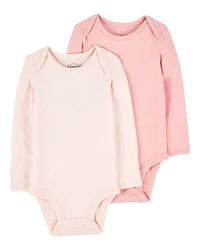 Baby Girl 2-Pack Long-Sleeve PurelySoft Bodysuits