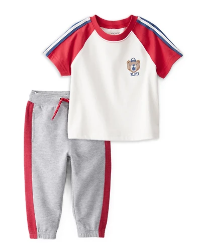 Baby Boy 2-Piece Bear Graphic Tee & French Terry Joggers Set - Multi
