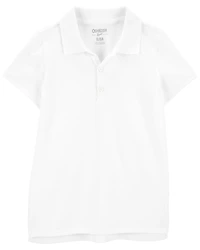 Girls Piqué Polo Shirt - White