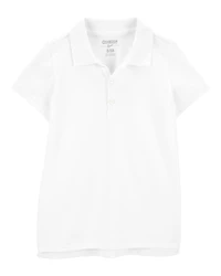 Girls Piqué Polo Shirt - White
