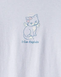 Girls Cat Long-Sleeve Graphic Tee - Blue