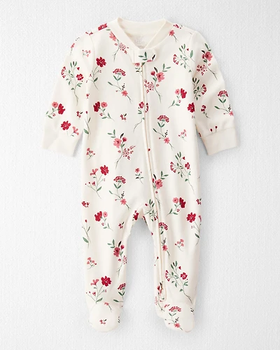 Baby Organic Cotton Sleep & Play Pajamas Rosethorn Hollow Print