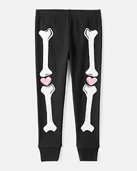 Toddler 2-Piece Glow The Dark Skeleton 100% Snug Fit Cotton Pajamas - Black
