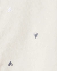 Boys Printed Cotton Long-Sleeve Button-Down Shirt - Ivory
