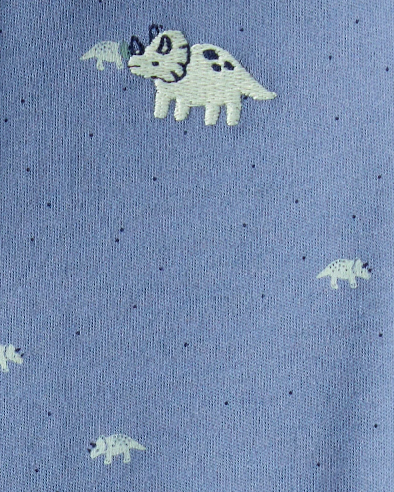 Baby Boy Rhino Print 100% Cotton Long-Sleeve Sleep & Play - Navy Blue