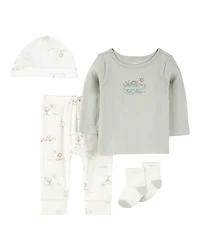Baby 4-Piece Alligator Outfit Set - Green
