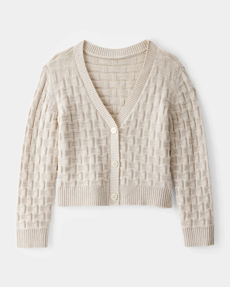 Kid Cropped Sweater Knit Stitched Cardigan