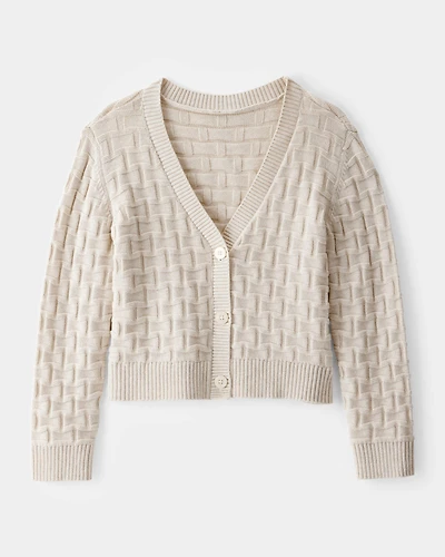 Kid Cropped Sweater Knit Stitched Cardigan