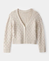 Kid Cropped Sweater Knit Stitched Cardigan