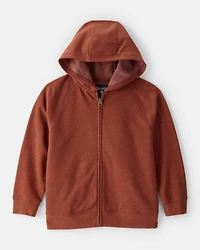 Boys Zip-Up Hoodie - Brown