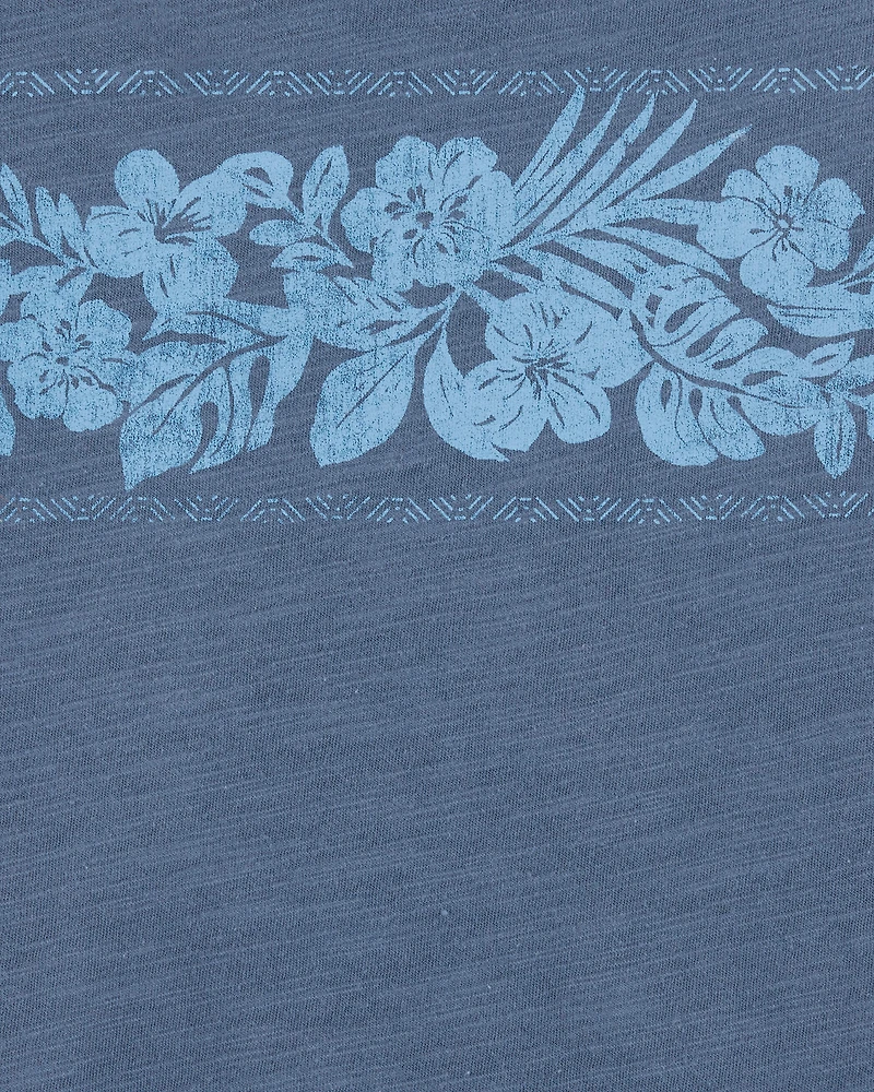 Kid Tropical Print Tank - Blue