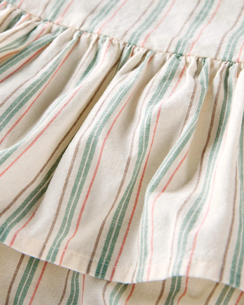 Baby Striped Sunsuit Made with Organic Cotton and Linen Blend