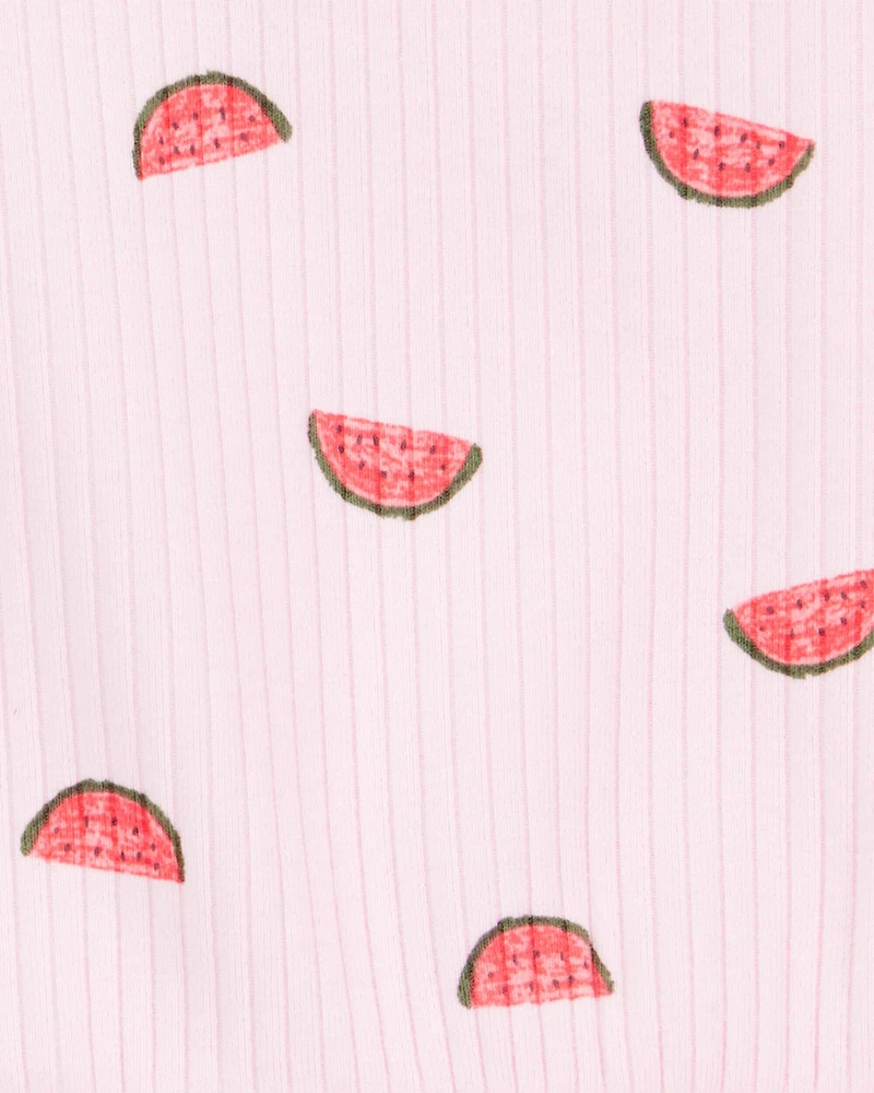 Baby 2-Piece Watermelon Tank & Bike Short Set - Pink