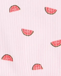 Baby 2-Piece Watermelon Tank & Bike Short Set - Pink