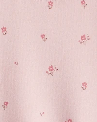 Toddler Girl French Terry Dress Made with Organic Cotton in Blush Petals Print