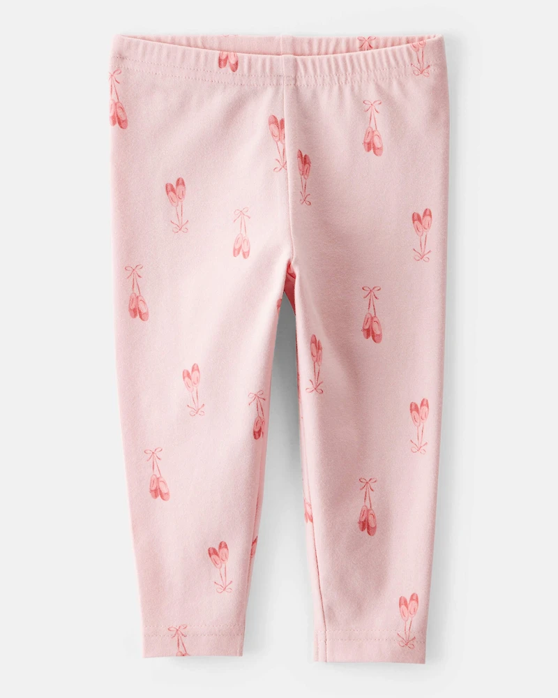 Baby Girl 2-Piece Ballet Slippers Top & Ballerina Leggings Set - Pink