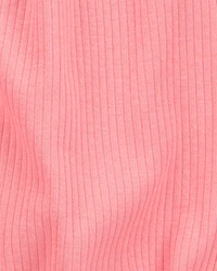 Baby Girl Cotton Rib Short-Sleeve Romper - Pink
