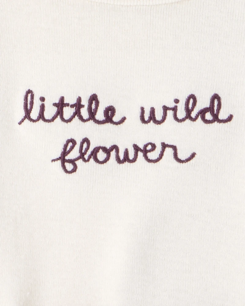 Baby Girl 3-Piece Floral Long-Sleeve Bodysuit & Pant Set - Purple/White