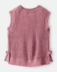 Toddler Girl Sleeveless Sweater Top - Pink