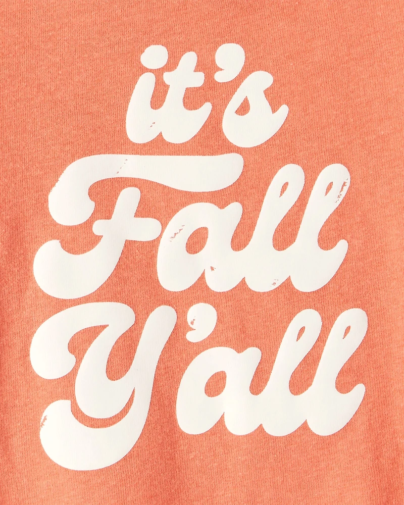 Toddler Girl It's Fall Y'all Short-Sleeve Graphic Tee - Orange