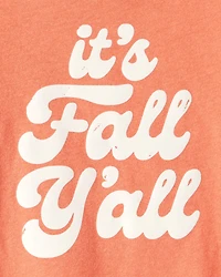 Toddler Girl It's Fall Y'all Short-Sleeve Graphic Tee - Orange
