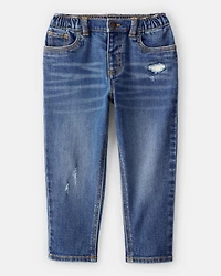 Toddler Boy  Tapered Distressed Denim Jeans - Medium Wash