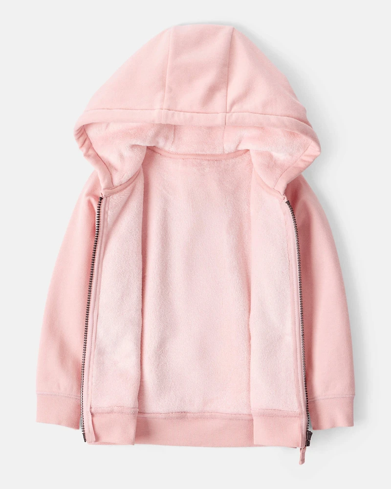 Toddler Girl DayDream Fleece Long-Sleeve Hooded Zip-Up Jacket - Pink