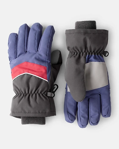 Boys Ski Glove - Blue/Red/Grey
