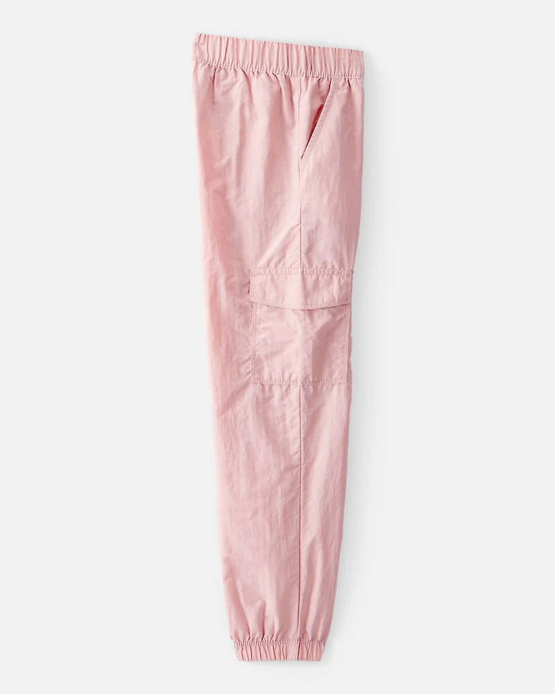 Girls Woven Cargo Joggers - Pink