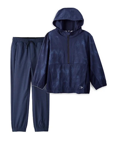 Boys 2-Piece Active Windbreaker & Active Woven Joggers Set - Navy