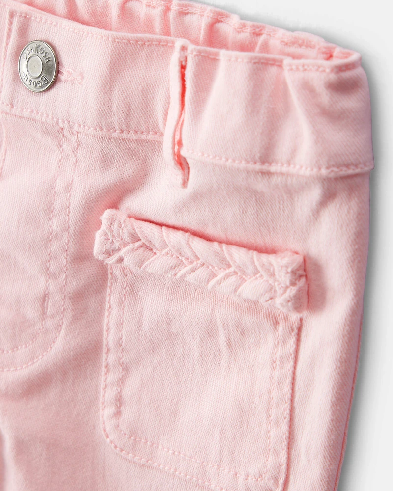 Toddler Girl Cotton Flare Pants - Pink